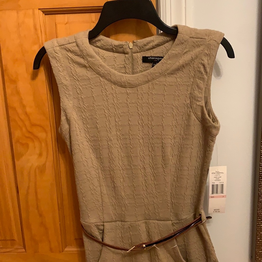Sharagano new with tags taupe colored dress